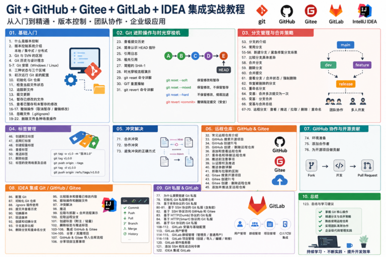 保姆级教学 git gitlab github gitee idea集成,手把手教会你