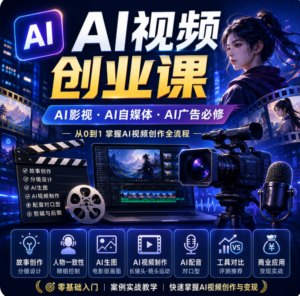 扁豆:AI视频创业课(AI影视、AI自媒体、AI广告必修) 配图