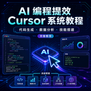 AI 编程提效 Cursor 系统教程：代码生成 + 数据分析 + 技能搭建完整教学【1GB 配图