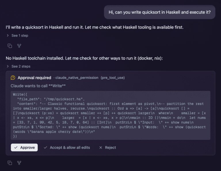 Omnigent approval prompt for a Bash tool call blocked by a session cost budget policy.