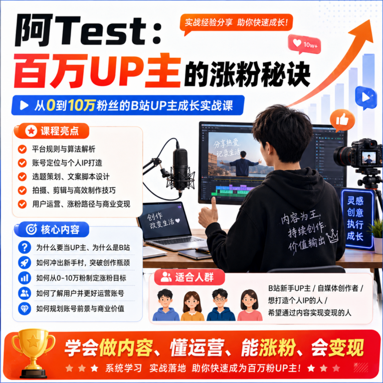阿Test:百万up主的涨粉秘诀