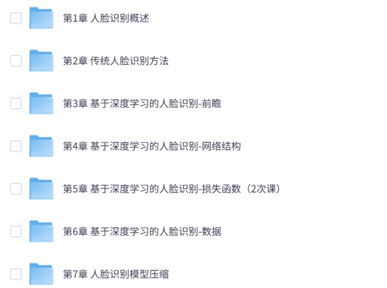 学习资料: 《人脸识别 – 带源码课件》