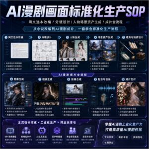 精】AI漫剧画面标准化生产SOP:网文选本改编分镜设计,人物场景资产生成成片全流程 配图